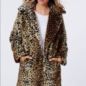 Missguided Faux Leopard Coat